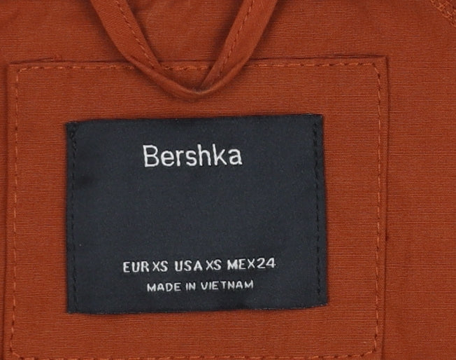 Womens UK Size XS Bershka Brown Bomber Jacket