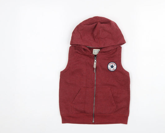 Boys UK Size 3-4 Years Converse Red Vest Hoodie