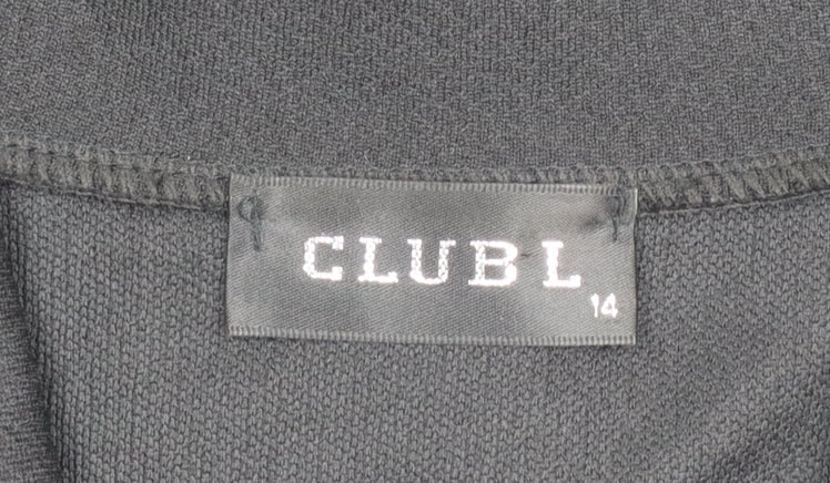 Womens UK Size 14 Club L Black Basic Blouse