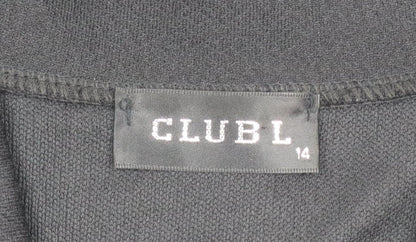 Womens UK Size 14 Club L Black Basic Blouse