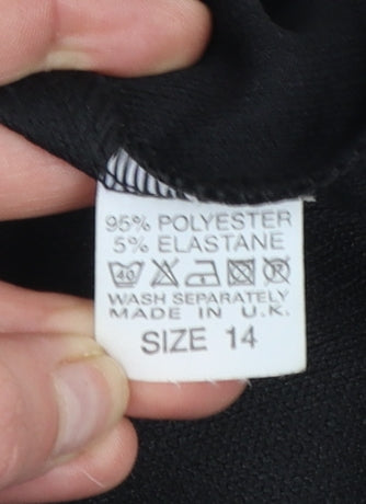 Womens UK Size 14 Club L Black Basic Blouse