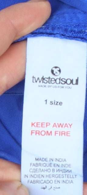 Womens UK Size One Size Twisted Soul Relaxed Fit Chino Blue Trousers