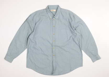 EWM Men’s Blue XL Button-Up Long Sleeve Classic Shirt