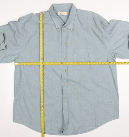 EWM Men’s Blue XL Button-Up Long Sleeve Classic Shirt