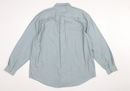EWM Men’s Blue XL Button-Up Long Sleeve Classic Shirt