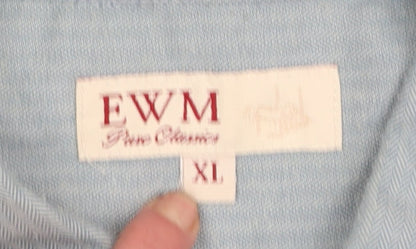 EWM Men’s Blue XL Button-Up Long Sleeve Classic Shirt