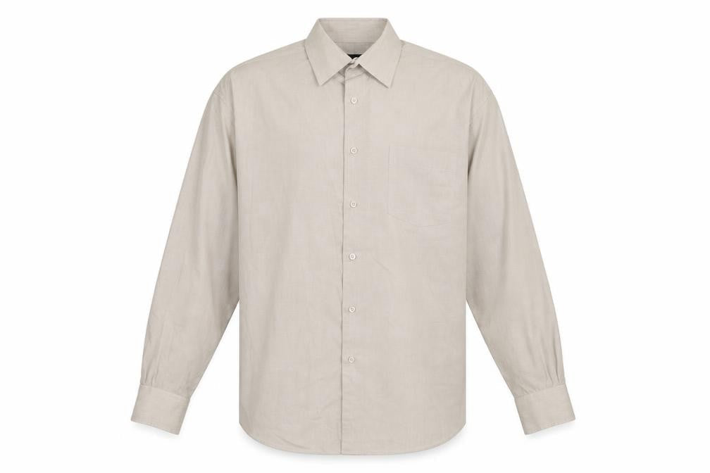 Cedarwood State Men's Beige Long Sleeve Classic Fit Button-Up Shirt 17.5in
