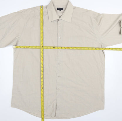 Cedarwood State Men's Beige Long Sleeve Classic Fit Button-Up Shirt 17.5in