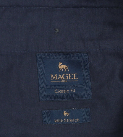 Magee 1866 Men's Brown Classic Fit Chino Trousers 38S Cotton Stretch