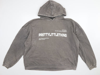 Womens UK Size L PRETTYLITTLETHING Grey Pullover Hoodie