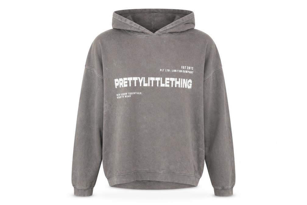 Womens UK Size L PRETTYLITTLETHING Grey Pullover Hoodie