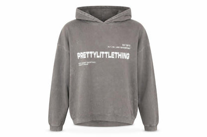 Womens UK Size L PRETTYLITTLETHING Grey Pullover Hoodie