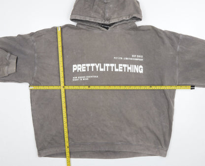 Womens UK Size L PRETTYLITTLETHING Grey Pullover Hoodie