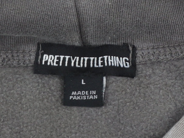 Womens UK Size L PRETTYLITTLETHING Grey Pullover Hoodie