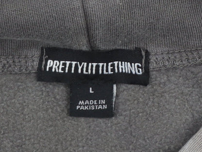 Womens UK Size L PRETTYLITTLETHING Grey Pullover Hoodie