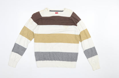 Mens UK Size L Firetrap Multicoloured Pullover Jumper