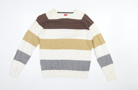 Mens UK Size L Firetrap Multicoloured Pullover Jumper