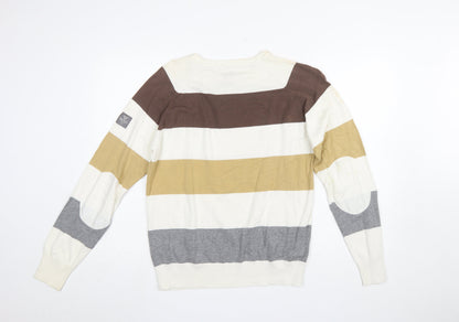 Mens UK Size L Firetrap Multicoloured Pullover Jumper