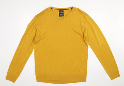 Mens UK Size XL Peacocks Yellow Pullover Jumper