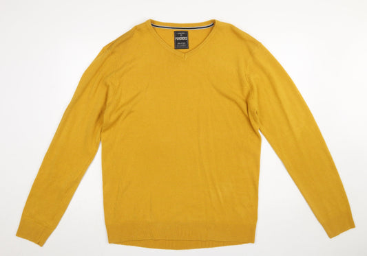 Mens UK Size XL Peacocks Yellow Pullover Jumper