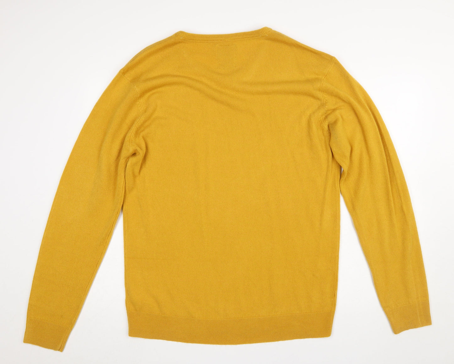 Mens UK Size XL Peacocks Yellow Pullover Jumper