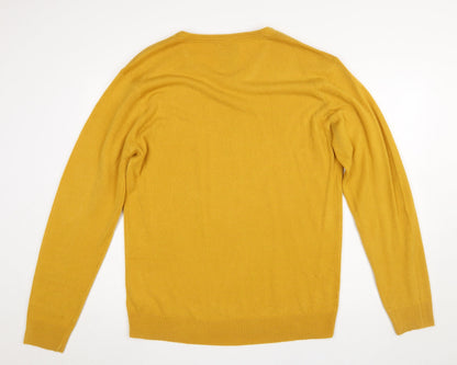 Mens UK Size XL Peacocks Yellow Pullover Jumper