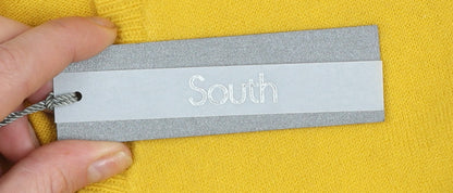 South Women's Yellow V-Neck Acrylic Pullover Jumper Size 24