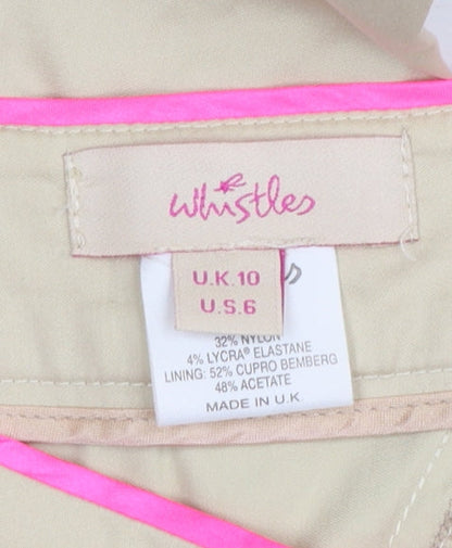 Womens UK Size 10 Whistles Slim Fit Chino Beige Trousers