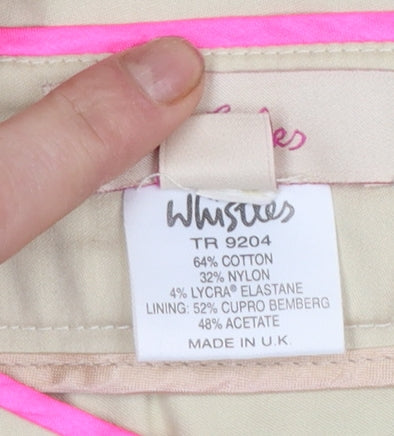 Womens UK Size 10 Whistles Slim Fit Chino Beige Trousers
