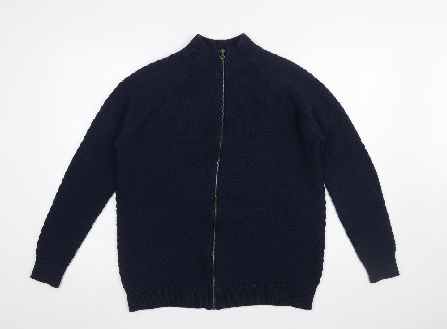 Mens UK Size L Livergy Blue Full Zip Jumper