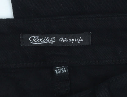 Womens UK Size XS Toxik3 Slim Fit Skinny Black Jeans