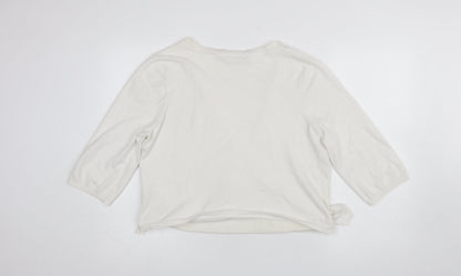 Womens UK Size L Wallis Ivory Wrap Jumper