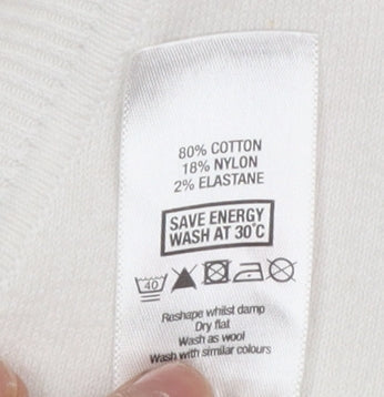 Womens UK Size L Wallis Ivory Wrap Jumper