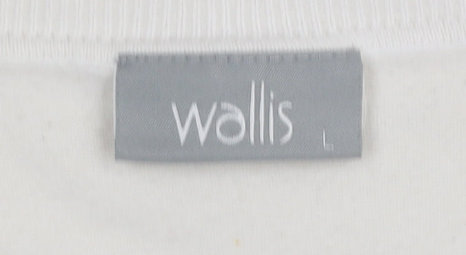 Womens UK Size L Wallis Ivory Wrap Jumper