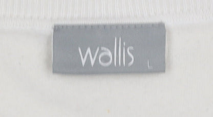 Womens UK Size L Wallis Ivory Wrap Jumper
