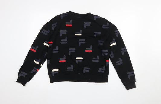 Womens UK Size S FILA Black Pullover Sweatshirt