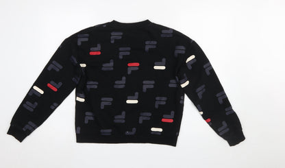 Womens UK Size S FILA Black Pullover Sweatshirt