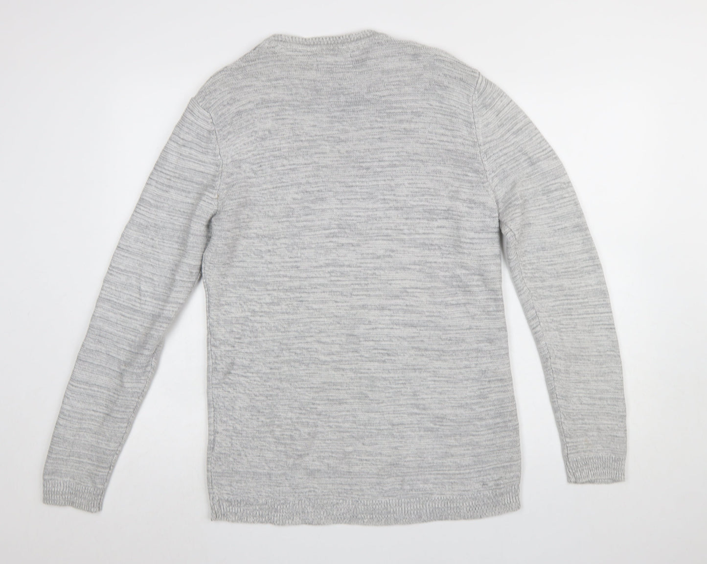 Broken Standard Men's Grey Cotton Crew Neck Pullover Jumper M