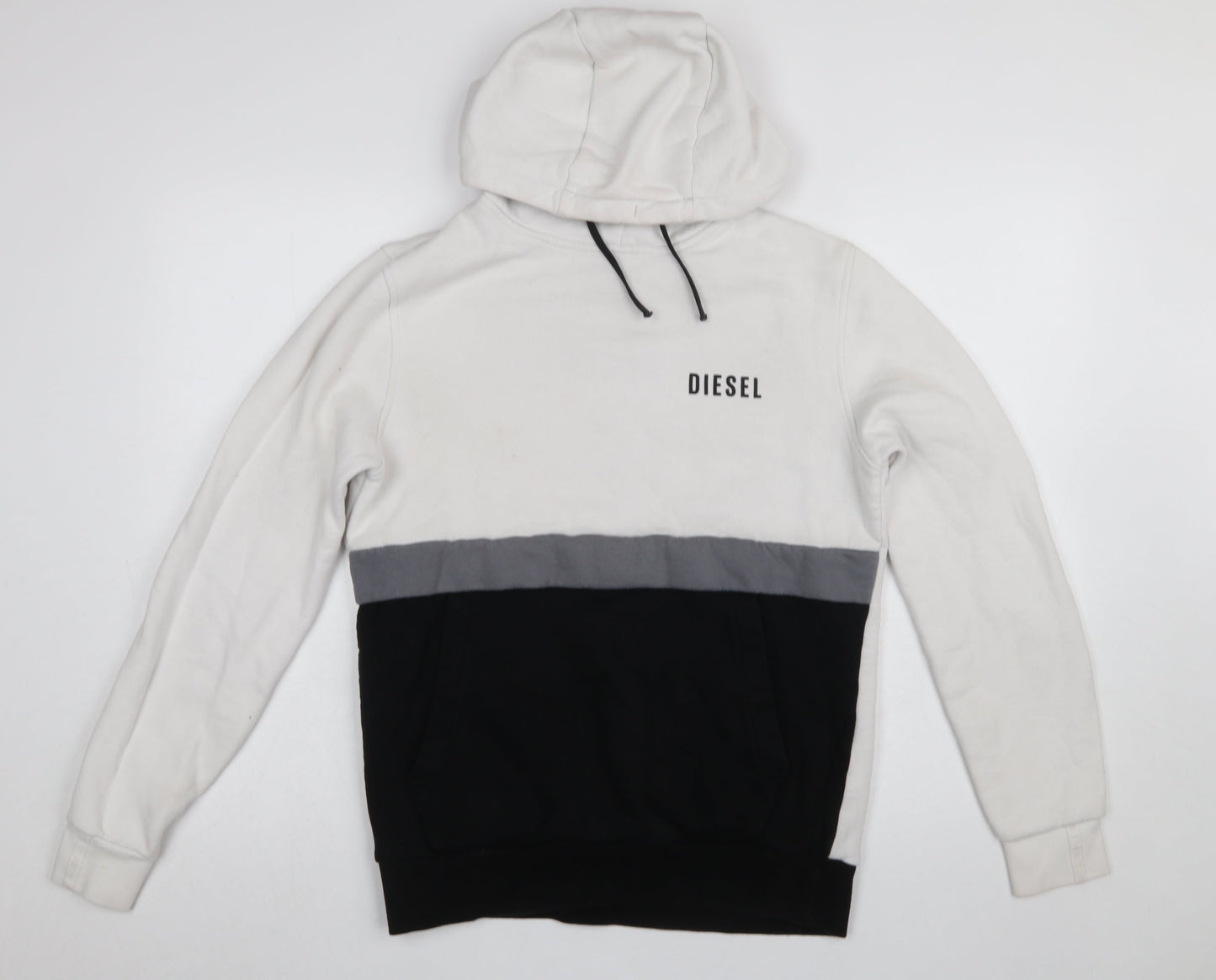 Mens UK Size S Diesel White Pullover Hoodie