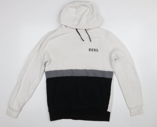Mens UK Size S Diesel White Pullover Hoodie