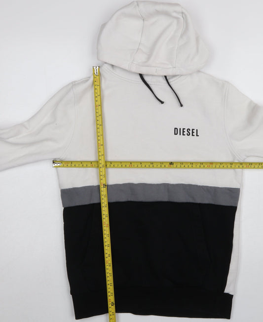 Mens UK Size S Diesel White Pullover Hoodie