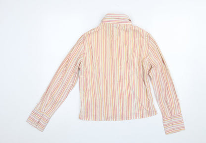 A|Wear Women's Multicoloured Striped Cotton Blend Button-Up Shirt Size 12