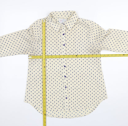 Compañia Fantastica Women's Ivory Polka Dot Button-Up Shirt Size S