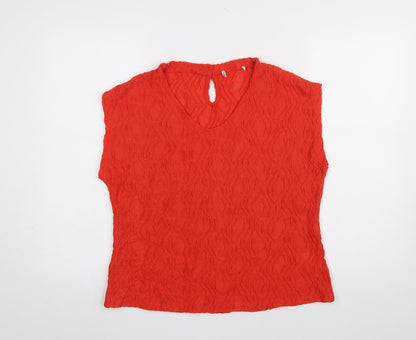 Womens UK Size 12 Gallery Red Basic Blouse