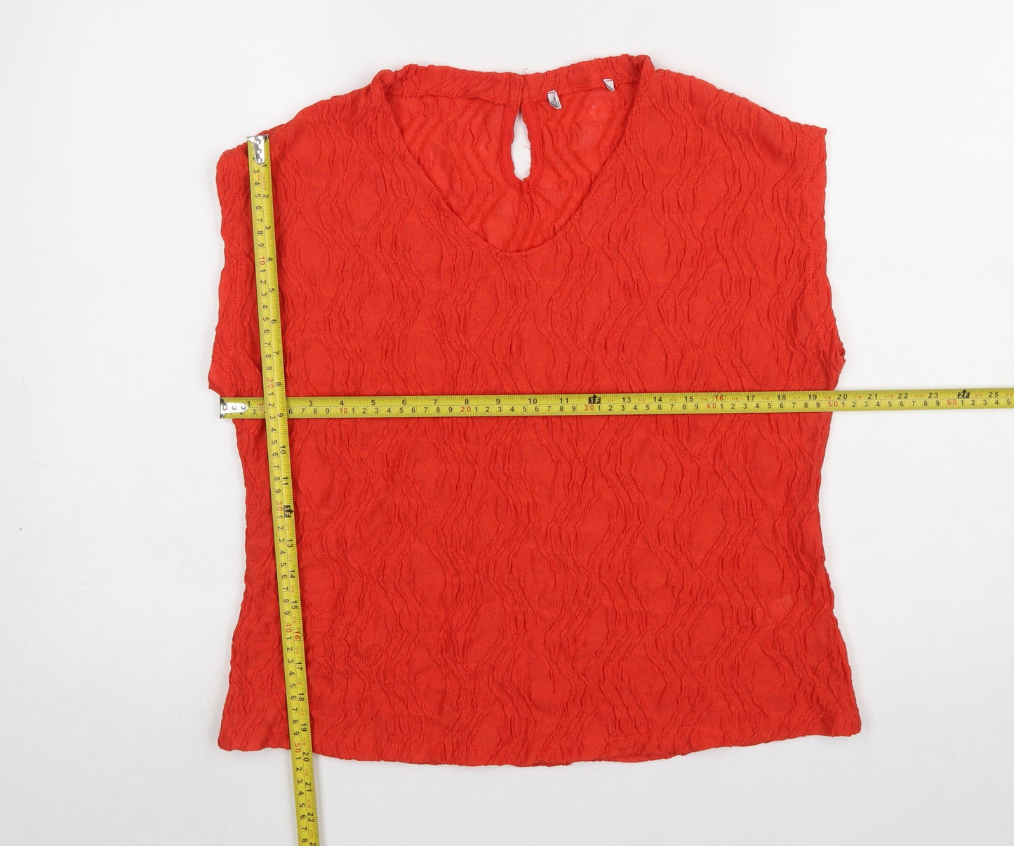 Womens UK Size 12 Gallery Red Basic Blouse