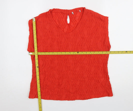 Womens UK Size 12 Gallery Red Basic Blouse