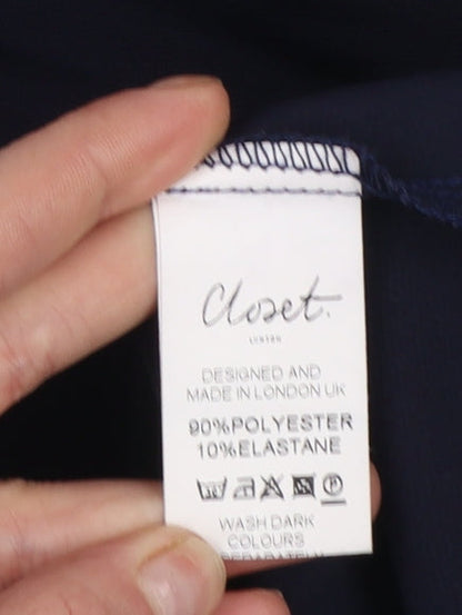 Womens UK Size 8 Closet London Blue Tunic Blouse