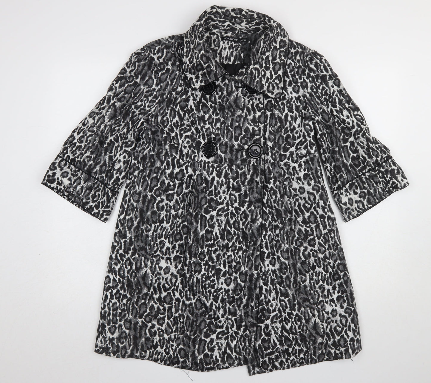 Womens UK Size 10 Atmosphere Black Trench Coat