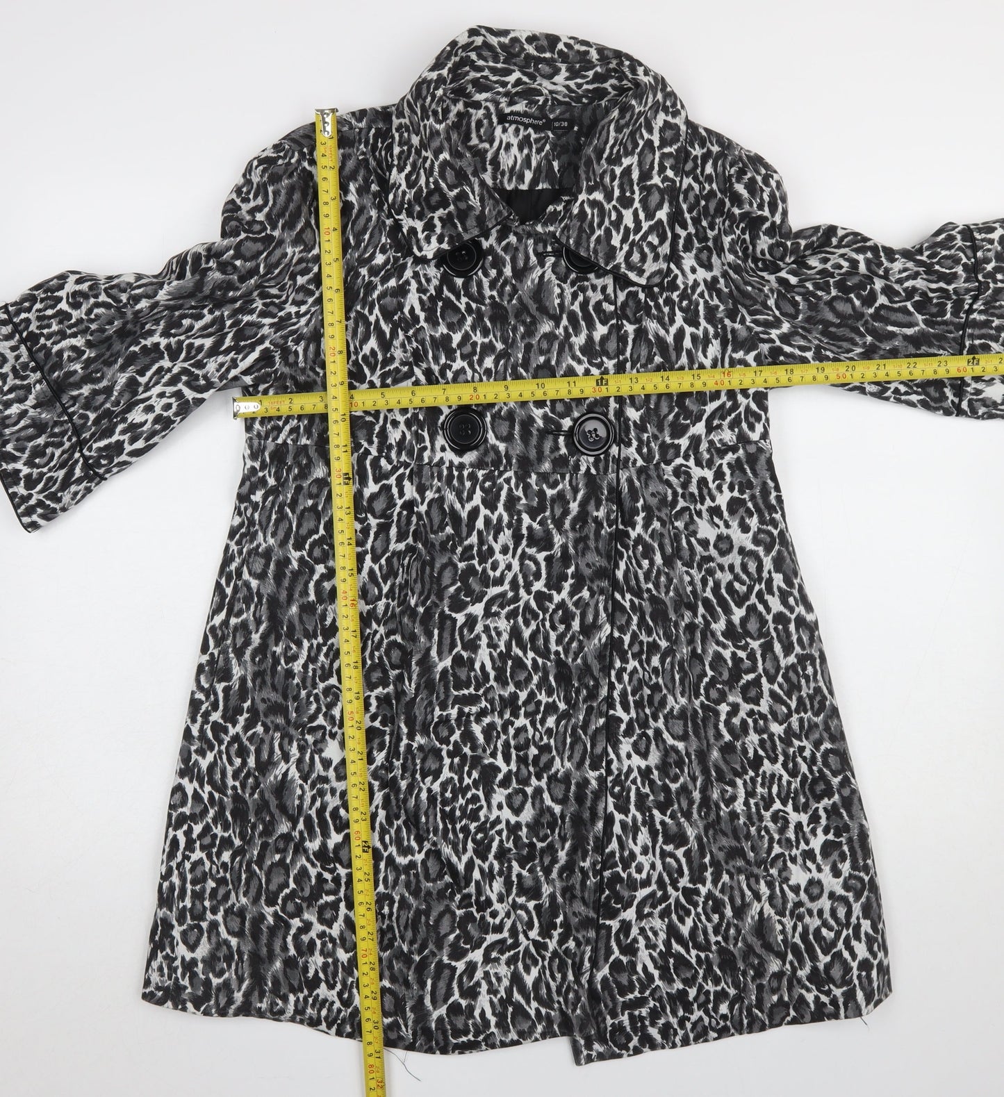 Womens UK Size 10 Atmosphere Black Trench Coat