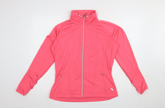 Womens UK Size M Green Lamb Pink Full Zip Sweatshirt